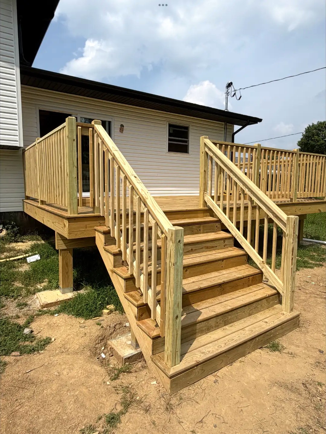 Elevated Deck with Stairs & Railings