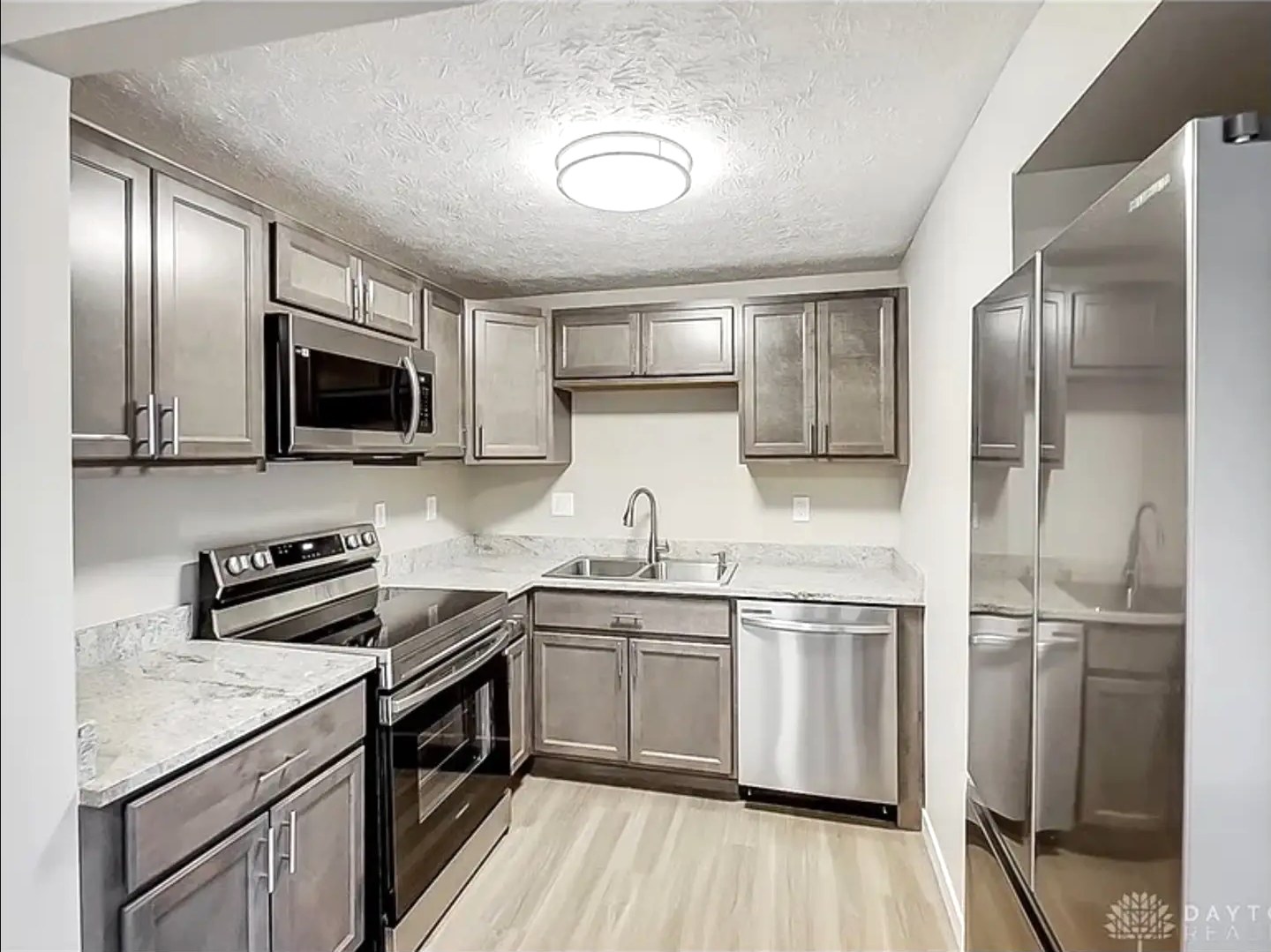 Grey Cabinet Kitchen & Granite Counters