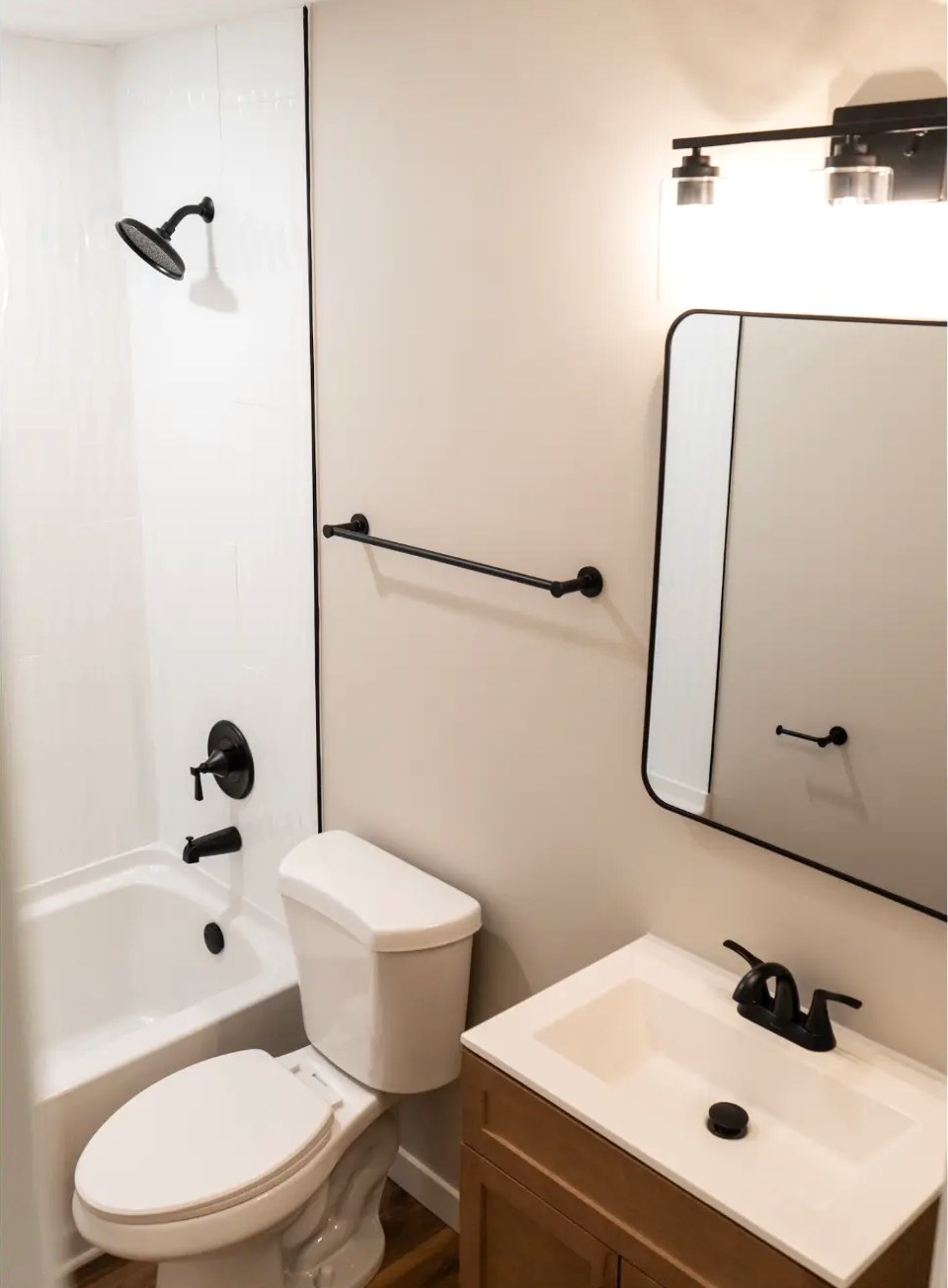 Full Bath with Matte Black Fixtures